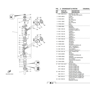 Ensemble de tête de moteur hors-bord Yamaha 2 temps 15 CV 6B4-W0090-00-1S pour réparation et remplacement - Product Image 2