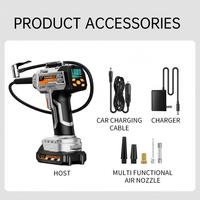 Gonfleur de pneus sans fil 125W avec batterie amovible, compresseur d'air pour voiture 150PSI, affichage numérique, gonfleur de pneus 10000mAh pour voiture