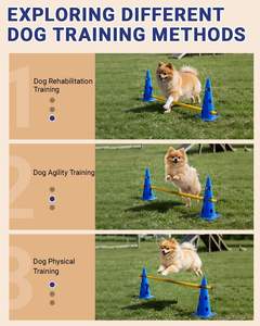 Dog Agility Course Backyard Set, Dog Agility Hurdle Cone Set con barra transversal ajustable en altura para rehabilitación y principiantes, - Product Image 3