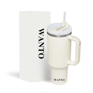 Biểu Tượng Tùy Chỉnh 40 Oz Cup H2.0 Mug 30Oz 40 Oz Thép Không Gỉ Ngoài Trời Bia Rượu Vang Cách Điện Cốc Cốc Với Xử Lý Và Rơm - Product Image 2