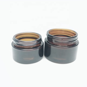 Embalaje cosmético <span class=keywords><strong>5g</strong></span> 10g 15g 20g 30g 50g 100g 240g de vidrio ámbar vacío hacer blanqueamiento tarro de crema - Product Image 4