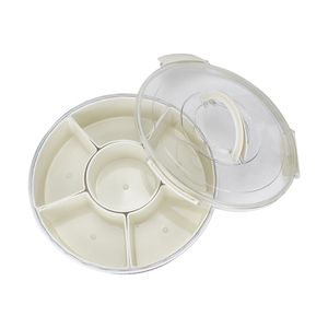 Vòng chia Veggie phục vụ khay với nắp và xử lý xách tay 6 ngăn giữ tươi thực phẩm lưu trữ Snack hộp <span class=keywords><strong>container</strong></span> - Product Image 3