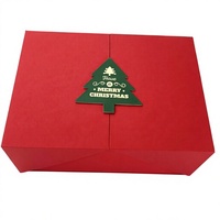 Boîte cadeau de Noël personnalisée à double porte, avec les deux portes avant s'ouvrant vers l'extérieur et des portes à fermeture plate pour offrir des cadeaux de Noël