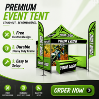 Carpa Personalizada Directo de Fábrica con Logotipo, Impermeable, Protección UV50+, Carpa con Toldo de 10x10 pies para Eventos al Aire Libre