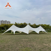 Tente de glamping de luxe imperméable Kawagebo Kamp (KK) pour événements, mariages, fêtes, protection UV, tente de réception en forme d'étoile