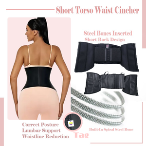 Mini-corset amincissant en latex avec fermeture éclair et crochets, effet sablier, pour le bas du <span class=keywords><strong>ventre</strong></span> et le dos, idéal pour l'entraînement - Product Image 3