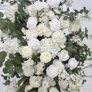 Arche de fleurs artificielles populaires en forme de corne avec roses en soie pour arrière-plan photographique, mariage et événements scolaires - Product Image 4