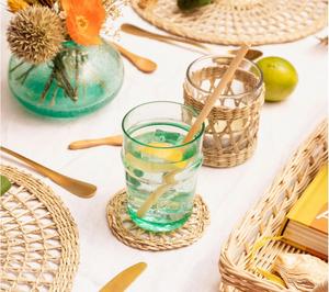 Mantel Individual tejido bohemio, conjunto de decoración de mesa, redondo, mimbre, cargador - Product Image 4