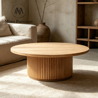 Table basse ronde en bois massif de chêne naturel moderne pour salon, chambre d'hôtel, table basse de luxe pour l'extérieur, table basse unique