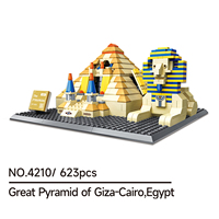 Wange 4210 Große Pyramide von Gizeh Kairo Ägypten Weltberühmte Architekturszene Attraktionen Unisex Baustein-Set Plastikspielzeug Juguete