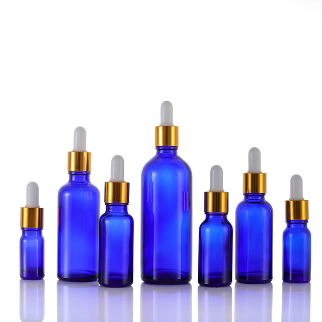 5ml 10ml 15ml 20ml 30ml 50ml 100ml Blue Essential Oil Glass Bottle Cosmetic Glass Bottle With Dropper