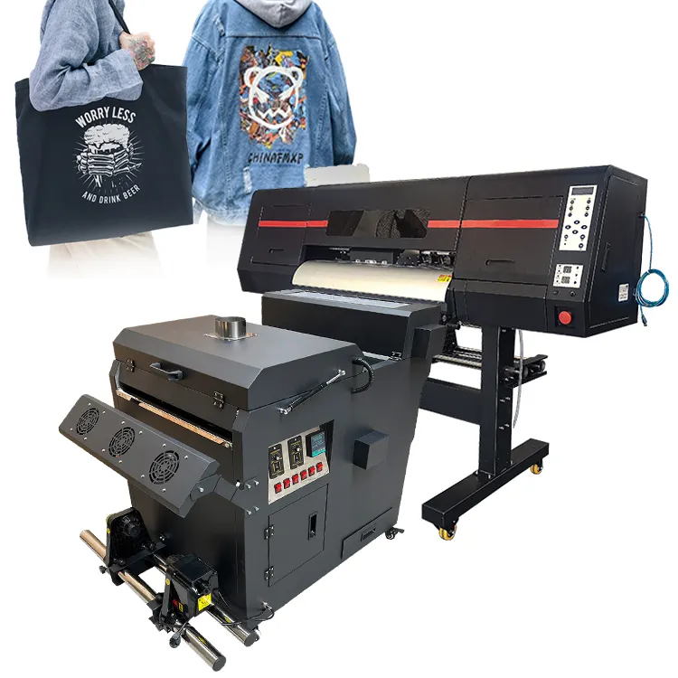 Mesin cetak offset transfer film Pet Printer DTF 24 inci 60cm dengan mesin pengocok bubuk
