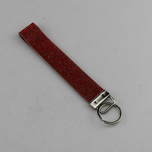 Custom Logo Printing PU <strong>Leather</strong> Wristlet Strap Keychain bling rhinestone key chain bracelet - Product Image 4