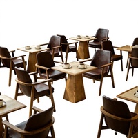 Rustikales Neues Chinesisches PU-Material Restaurant-Möbel Tee- und Kaffeehaus Sofa- und Tisch-Stuhl-Set