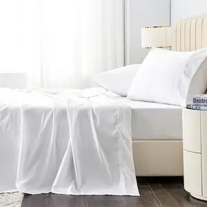 Set tempat tidur katun Hotel mewah, 3 buah nyaman alternatif turun ringan dapat dicuci dengan mesin cuci dengan garis bordir