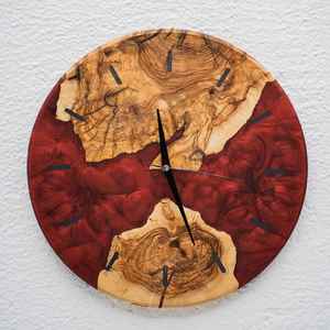 งานฝีมือเรซิ่นสมัยใหม่ นาฬิกาแขวนผนังทำจากเรซิ่นและไม้ งานแฮนด์เมด ทนทาน สวยงาม ใช้งานได้จริง ทันสมัย และตกแต่งได้อย่างลงตัว เหมาะสำหรับห้องนั่งเล่น - Product Image 5