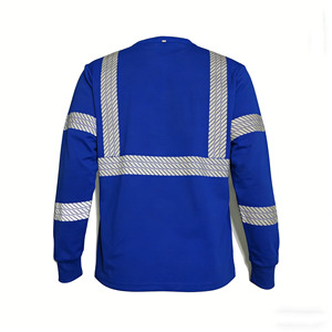 T-<span class=keywords><strong>shirt</strong></span> réfléchissant à manches longues <span class=keywords><strong>haute</strong></span> <span class=keywords><strong>visibilité</strong></span> EN ISO 20471 & ANSI 107 avec poche poitrine pour l'industrie et la construction - Product Image 2
