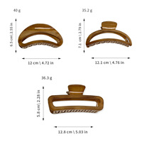 Pinces à cheveux pour femmes, grain de bois, lune, grande pince à cheveux pour cheveux épais, pince française, barrettes, pince à mâchoires