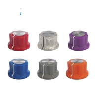 2014(20x12) bouton rotatif en plastique insert en laiton 6.4mm trou d'arbre boutons d'effet guitare