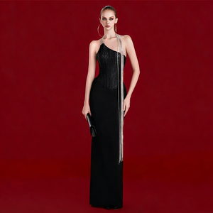 Women Sexy Halter Diamond Chain Bandage <strong>Dress</strong> Backless Patchwork Sleeveless Clothes Evening Party <strong>Dresses</strong> - Product Image 1