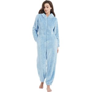 Pijama Enterizo para Mujer, con Capucha, de Forro Polar, Ropa de Dormir de una Pieza, Suave y Cómoda, Mono de Invierno de Manga Larga - Product Image 2