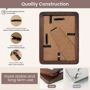 Modern Simple 5 X 7 Wooden <b>Frame</b> Natural Walnut Wood <b>Photo</b> Collage <b>Frame</b> with HD Tempered Glass - Product Image 5