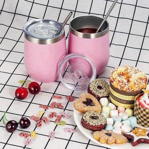 Meilleure vente sur <span class=keywords><strong>Amazon</strong></span> de gobelet à bière 12oz en forme d'œuf en acier inoxydable isolé à double paroi avec couvercle sans BPA - Product Image 5