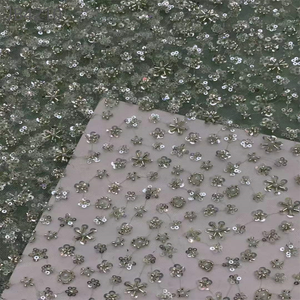 قماش شاوشينغ بنجدا من النايلون والبوليستر ، تواء بورش بنمط يتدفقون ، قماش مطرز من التول الشبكي لفساتين - Product Image 6