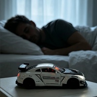 Nouvelle Décoration d'Intérieur Originale : Modèle de Voiture de Course Automobile Réaliste avec Horloge Numérique Intégrée