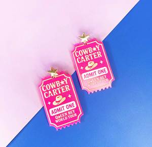 Pendientes de moda con dijes de esmalte de sombrero rosa, botas de vaquero y accesorios para la cabeza, joyería para mujer - Product Image 2