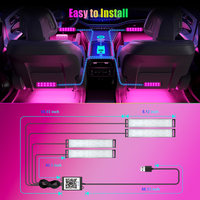 Bande lumineuse LED RGB pleine couleur pour intérieur de voiture, 12V, flexible, avec contrôle par application, synchronisation musicale, 3M, pour décoration néon et ambiance de cabine
