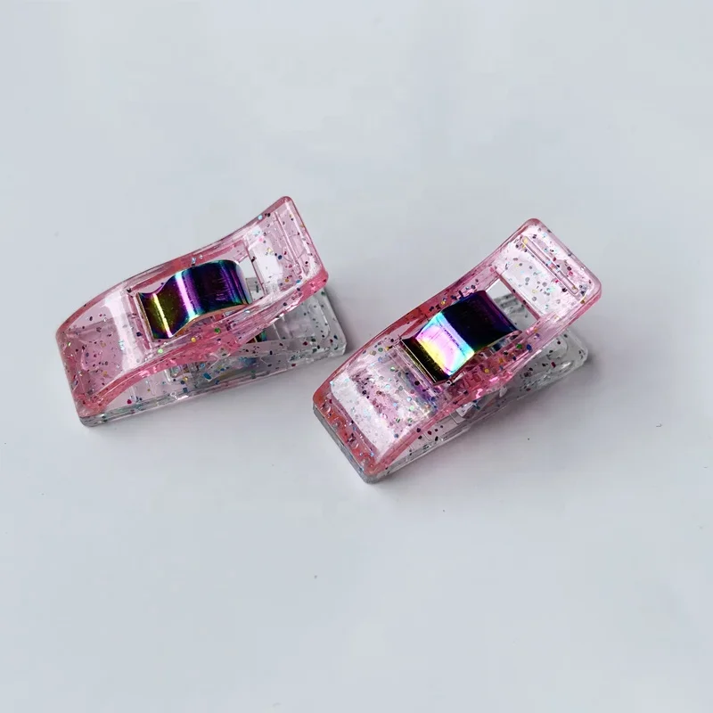 Многофункциональные блестящие зажимы для шитья на заказ, зажимы для шитья из пластика, рукоделия, ткани, квилтинга, зажимы для одежды, лоскутного шитья, Радужный пружинный зажим