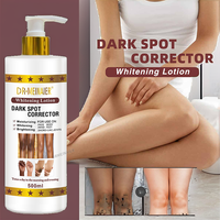 Lotion corporelle blanchissante forte 500 ml, crème éclaircissante à la glutathion pour les genoux foncés, éliminateur de taches brunes