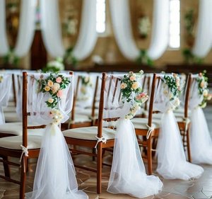Suministros para Fiestas de Boda Románticas, Fundas para Sillas, Cintas para Pasillos, Arcos, Fundas para Sillas de Mesa, Decoraciones con Lazos - Product Image 6