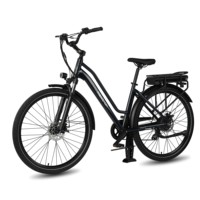 Vélo Électrique 36V 13Ah en Alliage d'Aluminium 7 Vitesses Vélo de Ville pour Femmes et Adultes Moteur Brushless 250W Assistance au Pédalage Suspension Avant 25km/h Double Frein à Disque