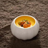 Bol en céramique écologique poli en forme d'ormeau, résistant aux éclats, pour soupes, idéal pour restaurants et hôtels