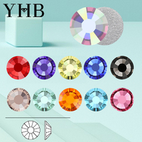 YHB 101-143 Haute Qualité Foiled Sliver Bottom Dos Plat Non-Hotfix Strass pour Nail Art Artisanat Vêtement Décoration Téléphone DIY