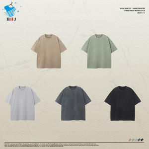 T-shirt da donna con maniche da uomo nuovo marchio di moda gilet pesante con acqua e stampa Batik personalizzabile con Logo allentato vecchio stile - Product Image 4