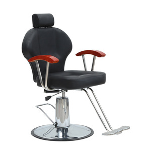 Silla de Barbero Clásica HZ8719BK Hidráulica Reclinable con Altura Ajustable para Uso Comercial - Product Image 1