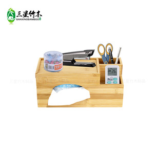 <b>Bamboo</b> tissue box, simple desktop multi-functional storage box, living room coffee <b>table</b> tissue box, desktop customization - Product Image 4