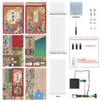 Tonecheer Dream of Red Mansions, kit de maison de poupée miniature 3D à construire soi-même avec éclairage LED, idéal pour les boutiques de papeterie et les cadeaux