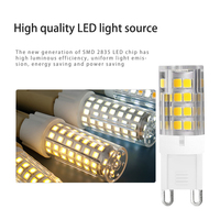 Ampoule LED en céramique G4/G9/E14-5W, 3000K blanc chaud et 6000K blanc froid, haute tension 220V pour les lustres d'hôtel en cristal