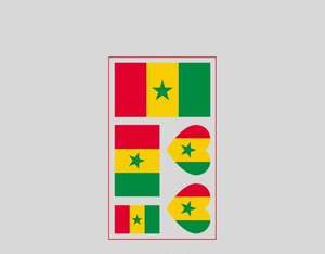 Tatuajes Temporales de Senegal, Decoraciones Temáticas para Fiestas de Cumpleaños, Suministros, Pegatinas de Tatuajes, Premios Escolares para Niños y Niñas - Product Image 1