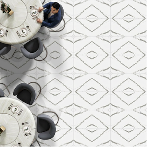 Baldosas de Porcelana Carrara Blanca 600x1200mm con Diseño de Libro, 10mm de Grosor, para Hoteles en India, Crema Marfil, Pulido - Product Image 1