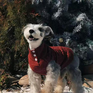 Boa Sorte Vem Inverno Ecológico Confortável Pet Roupas Vermelho Clássico Design Camisola Do Cão De Natal - Product Image 1