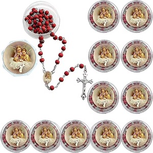 KOMI Collane con Crocifisso e Perline di Legno Profumato da 6MM, Rosari per Uomini e Donne, Collane con Perline in Legno per Preghiera Cattolica, Regali - Product Image 2