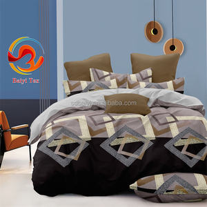 Parure de lit imprimée en usine pour lit Queen Size, en microfibre de polyester brossée, drap-housse, taie d'oreiller, linge de maison, 3 pièces - Product Image 3