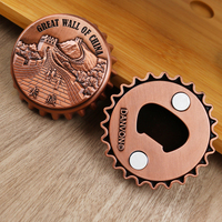 Ouvre-bouteille de bière en métal personnalisé, souvenir créatif, souvenir touristique, ouvre-bouteille en forme de bouchon de bouteille de bière, aimants de réfrigérateur