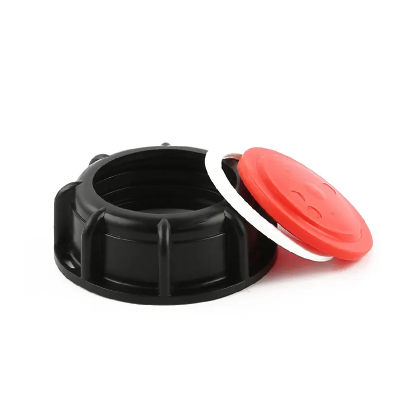 2 "IBC kap kadın S60x6 iplik siyah IBC kap ile çıkarılabilir kapatma ile kırmızı boru bağlantı parçaları