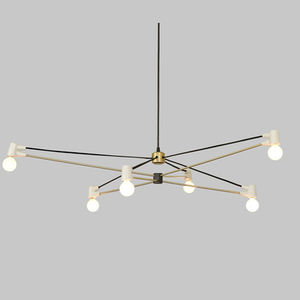 American Retro Industrial <span class=keywords><strong>Style</strong></span> Line Chandelier pour magasins Vêtements Magasin Luminaires Noir Or - Product Image 6